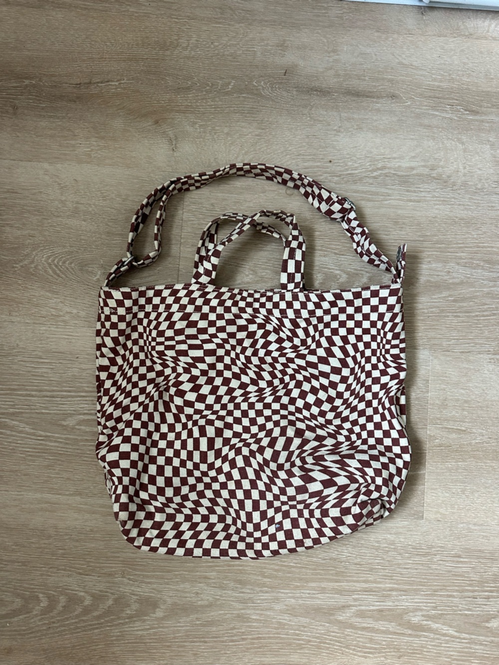baggu checkered tote bag